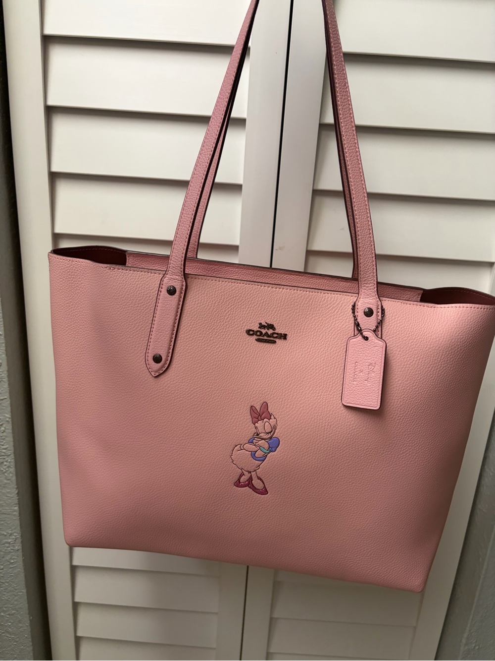 Coach Pink Daisy Tote with Daisy Duck Motif